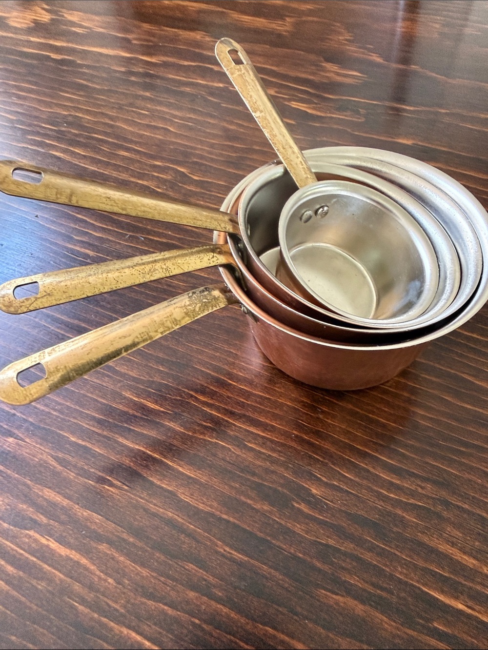 Vintage Copper Measuring Cups S/4